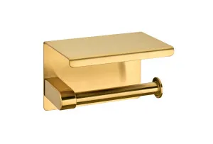 SPIN Toilet Roll Holder with Shelf Brushed Brass by Highgrove Bathrooms, a Shelves & Hooks for sale on Style Sourcebook