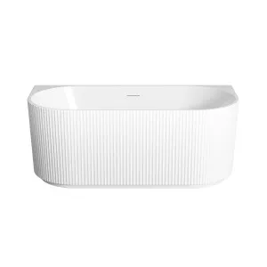 WAVE Back to Wall Bath with Overflow Matte White 1500mm by Highgrove Bathrooms, a Bathtubs for sale on Style Sourcebook