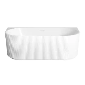 WAVE Back to Wall Bath with Overflow Matte White 1700mm by Highgrove Bathrooms, a Bathtubs for sale on Style Sourcebook