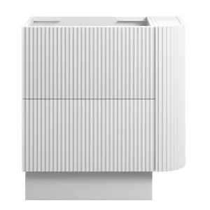 WAVE Corner Floor Mount Vanity 750mm Matte White by Highgrove Bathrooms, a Vanities for sale on Style Sourcebook