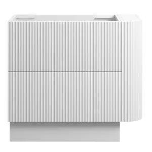 WAVE Corner Floor Mount Vanity 900mm Matte White by Highgrove Bathrooms, a Vanities for sale on Style Sourcebook