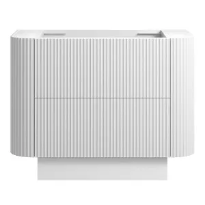 WAVE Curved Floor Mount Vanity 1050mm Matte White by Highgrove Bathrooms, a Vanities for sale on Style Sourcebook