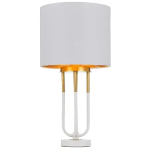 Telbix Negas Table Lamp White and Antique Gold by Telbix, a Table & Bedside Lamps for sale on Style Sourcebook