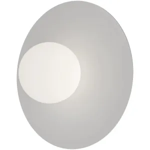 Calibo Crest Opal Glass 120mm Orb Wall Light Round Plate 300mm White by Calibo, a Outdoor Lighting for sale on Style Sourcebook