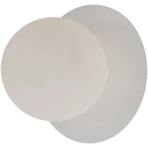 Calibo Crest Alabaster Glass 140mm Orb Wall Light Round Plate 200mm White by Calibo, a Outdoor Lighting for sale on Style Sourcebook