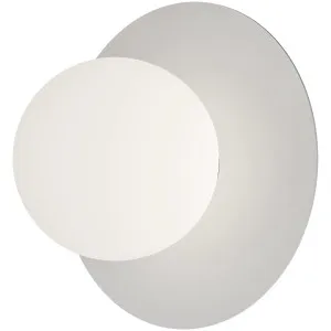 Calibo Crest Opal Glass 120mm Orb Wall Light Round Plate 200mm White by Calibo, a Outdoor Lighting for sale on Style Sourcebook