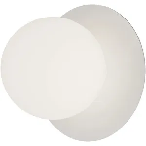Calibo Crest Opal Glass 140mm Orb Wall Light Round Plate 200mm White by Calibo, a Outdoor Lighting for sale on Style Sourcebook