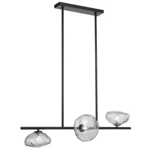 Telbix Zecca 3 Light Bar Pendant Black & Smoke Glass by Telbix, a Pendant Lighting for sale on Style Sourcebook