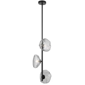 Telbix Zecca 3 Light Vertical Pendant Black and Smoke by Telbix, a Pendant Lighting for sale on Style Sourcebook