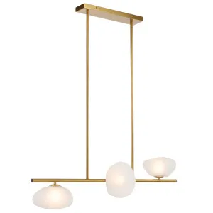 Telbix Zecca 3 Light Bar Pendant Antique Gold and Frost by Telbix, a Pendant Lighting for sale on Style Sourcebook