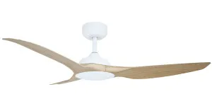 Vencha Raven RWS 64" DC Smart Ceiling Fan Oak and White by Vencha, a Ceiling Fans for sale on Style Sourcebook