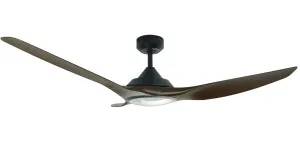 Vencha Raven RWS 52" DC Smart Ceiling Fan with Light Kit Walnut and Black by Vencha, a Ceiling Fans for sale on Style Sourcebook