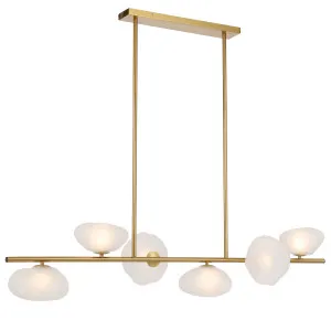 Telbix Zecca 6 Light Bar Pendant Antique Gold and Frost by Telbix, a Pendant Lighting for sale on Style Sourcebook