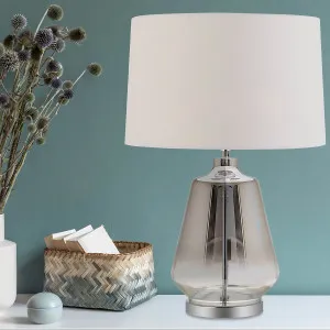 Telbix Harper Table Lamp Smoke and White by Telbix, a Table & Bedside Lamps for sale on Style Sourcebook