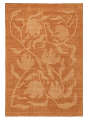 Iras Rust Botanical Washable Rug by Miss Amara, a Contemporary Rugs for sale on Style Sourcebook