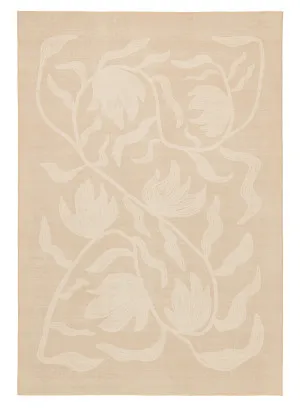 Irene Beige Botanical Washable Rug by Miss Amara, a Contemporary Rugs for sale on Style Sourcebook