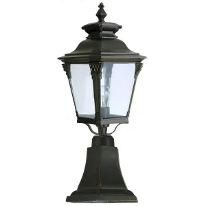 Transit Medium Pillar Mount Antique Bronze by Lighting Inspirations, a Outdoor Lighting for sale on Style Sourcebook