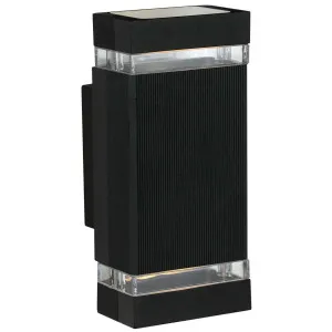 Telbix Roland Exterior Up/Down Wall Light Black by Telbix, a Outdoor Lighting for sale on Style Sourcebook