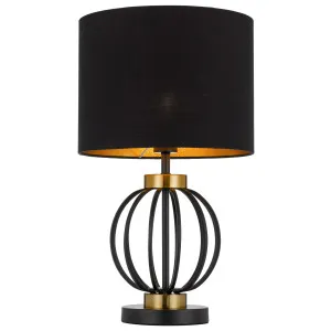 Telbix Grada Table Lamp Black and Antique Gold by Telbix, a Table & Bedside Lamps for sale on Style Sourcebook