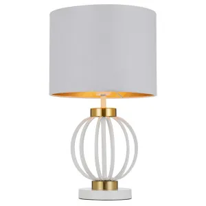 Telbix Grada Table Lamp White and Antique Gold by Telbix, a Table & Bedside Lamps for sale on Style Sourcebook