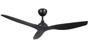 Claro Whisper 52" IP66 DC Coastal Ceiling Fan with Remote Control Black by Claro, a Ceiling Fans for sale on Style Sourcebook