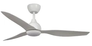 Claro Whisper 52" IP66 DC Coastal Ceiling Fan with LED Light and Remote White by Claro, a Ceiling Fans for sale on Style Sourcebook