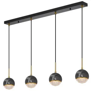 Telbix Oneta 4 Light Bar Pendant Black by Telbix, a Pendant Lighting for sale on Style Sourcebook