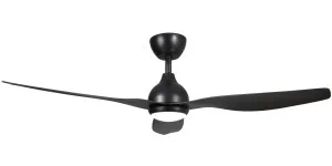 Claro Whisper 52" IP66 DC Coastal Ceiling Fan with LED Light and Remote Black by Claro, a Ceiling Fans for sale on Style Sourcebook