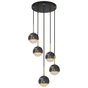 Telbix Oneta 5 Light Cluster Pendant Black by Telbix, a Pendant Lighting for sale on Style Sourcebook