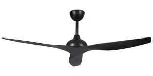 Claro Whisper 58" IP66 DC Coastal Ceiling Fan with Remote Control Black by Claro, a Ceiling Fans for sale on Style Sourcebook