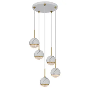 Telbix Oneta 5 Light Cluster Pendant White by Telbix, a Pendant Lighting for sale on Style Sourcebook