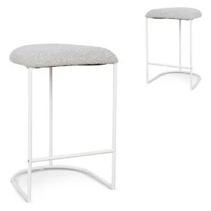 Set of 2 - Galvan 65cm White Bar Stool - Clay Grey by Interior Secrets - AfterPay Available by Interior Secrets, a Bar Stools for sale on Style Sourcebook