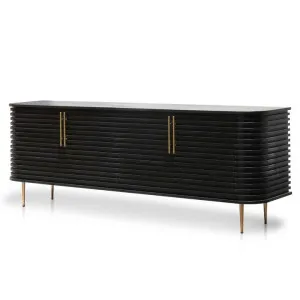 Ex Display - Domenic 2.2m Buffet Unit - Textured Espresso Black by Interior Secrets - AfterPay Available by Interior Secrets, a Sideboards, Buffets & Trolleys for sale on Style Sourcebook