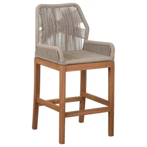 Danica Counter Chair Teak w Beige Rope by null, a Outdoor Chairs for sale on Style Sourcebook