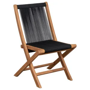 Kala Folding Teak Chair w Black Rope by null, a Outdoor Chairs for sale on Style Sourcebook