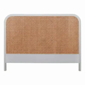 Willow Queen Bed Frame Head in Mangowood Grey / Rattan by OZ Design, a Bed Heads for sale on Style Sourcebook