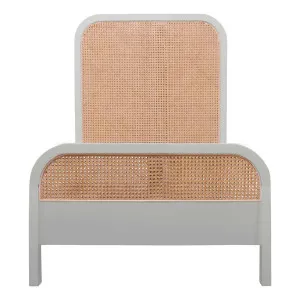 Willow Single Bed Frame in Mangowood Grey / Rattan by OZ Design, a Beds & Bed Frames for sale on Style Sourcebook