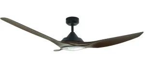 Vencha Raven RWS 64" DC Smart Ceiling Fan with Light Kit Walnut and Black by Vencha, a Ceiling Fans for sale on Style Sourcebook