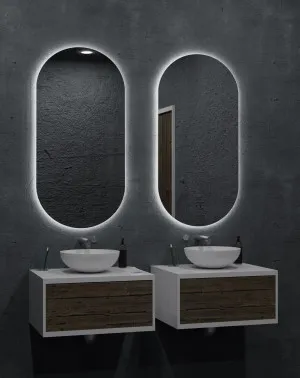 Oval LED Mirror Wave Motion Sensor Orvis Range 90cm x 45cm by Luxe Mirrors, a Illuminated Mirrors for sale on Style Sourcebook