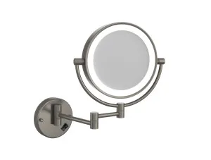 Wall Mounted Magnification Brushed Nickel Mirror with Light by Luxe Mirrors, a Shaving Cabinets for sale on Style Sourcebook