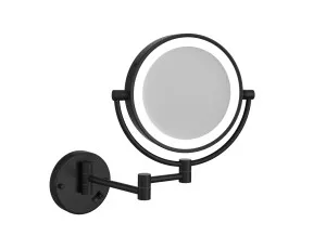 Wall Mounted Magnification Matt Black Mirror with Light by Luxe Mirrors, a Shaving Cabinets for sale on Style Sourcebook