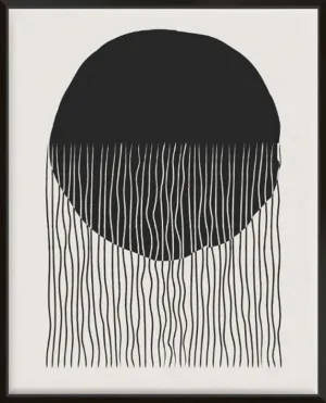 BLACK CIRCLE & VERTICALLY WAVY LINES by null, a Prints for sale on Style Sourcebook