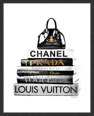 BLACK BAG BOOKSTACK by null, a Prints for sale on Style Sourcebook