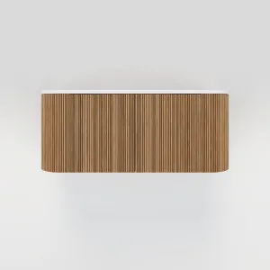 Kairi Curved Fluted Vanity 1164mm - Oak Timber by ABI Interiors Pty Ltd, a Vanities for sale on Style Sourcebook
