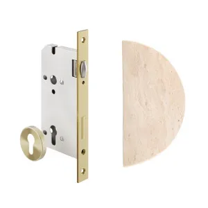 Travertine Half Moon Entry Door Pull & Lock Set by ABI Interiors Pty Ltd, a Door Hardware for sale on Style Sourcebook