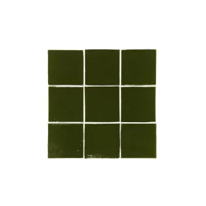 Rommani Handmade Zellige Square Tile - Forest Green by ABI Interiors Pty Ltd, a Tiles & Pavers for sale on Style Sourcebook