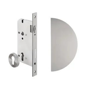 Imes Half Moon Entry Door Pull & Lock Set - Stainless Steel by ABI Interiors Pty Ltd, a Door Hardware for sale on Style Sourcebook