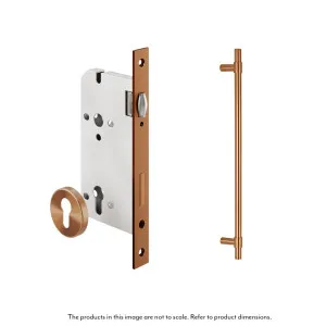 Modi Adjustable Entry Door Pull & Lock Set 600mm - Brushed Copper by ABI Interiors Pty Ltd, a Door Hardware for sale on Style Sourcebook