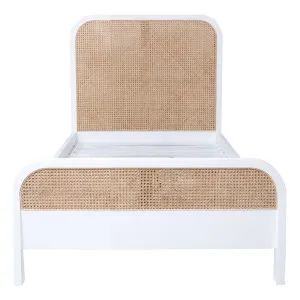 Willow Single Bed Frame in Mangowood White / Rattan by OZ Design, a Beds & Bed Frames for sale on Style Sourcebook