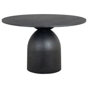 Roshan 120cm Round Oak Top Dining Table, Black by null, a Dining Tables for sale on Style Sourcebook